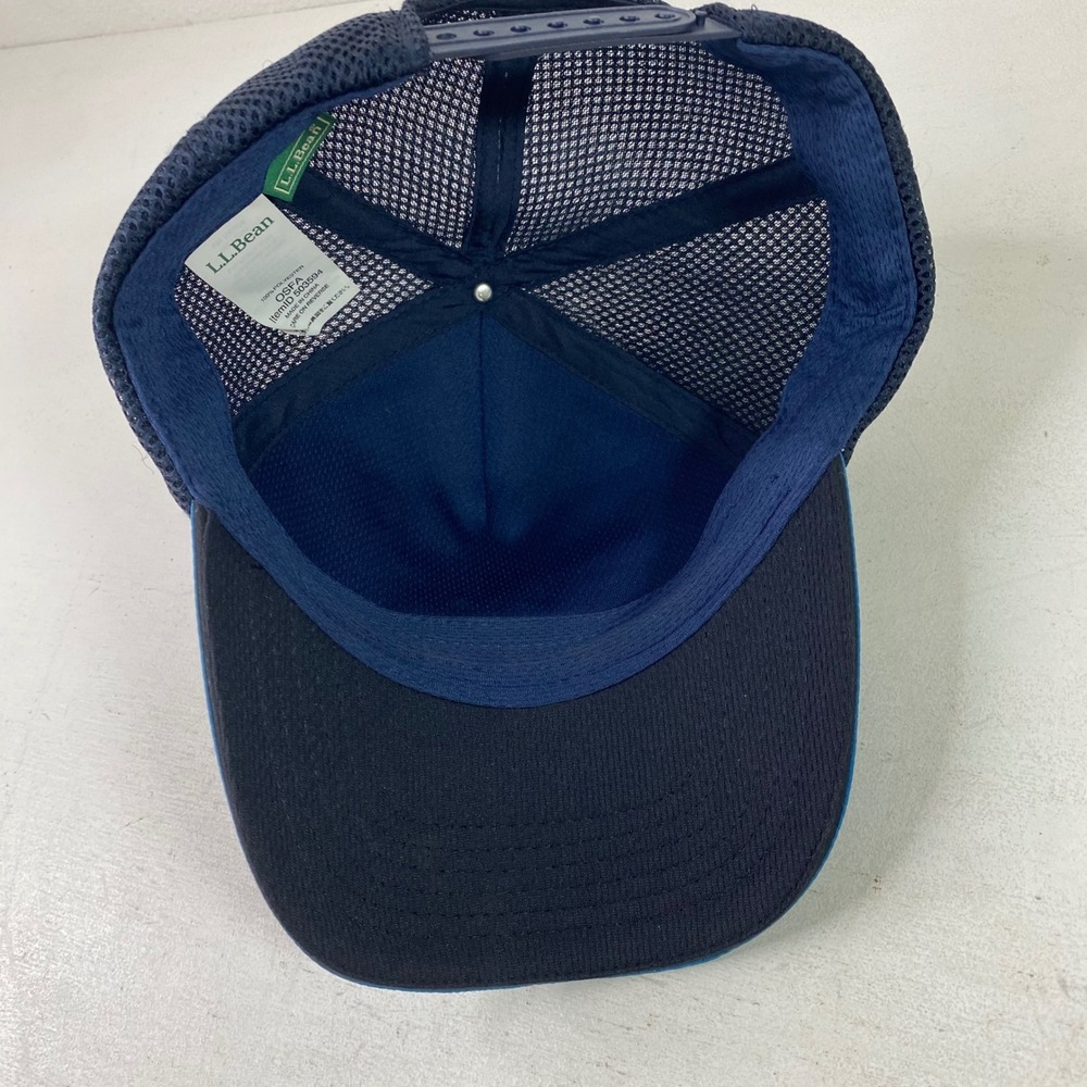 LL Bean Trucker Hat Mesh Snapback Grey Blue Mountain Patch Logo Cap OSFA 503594 - Picture 8 of 9